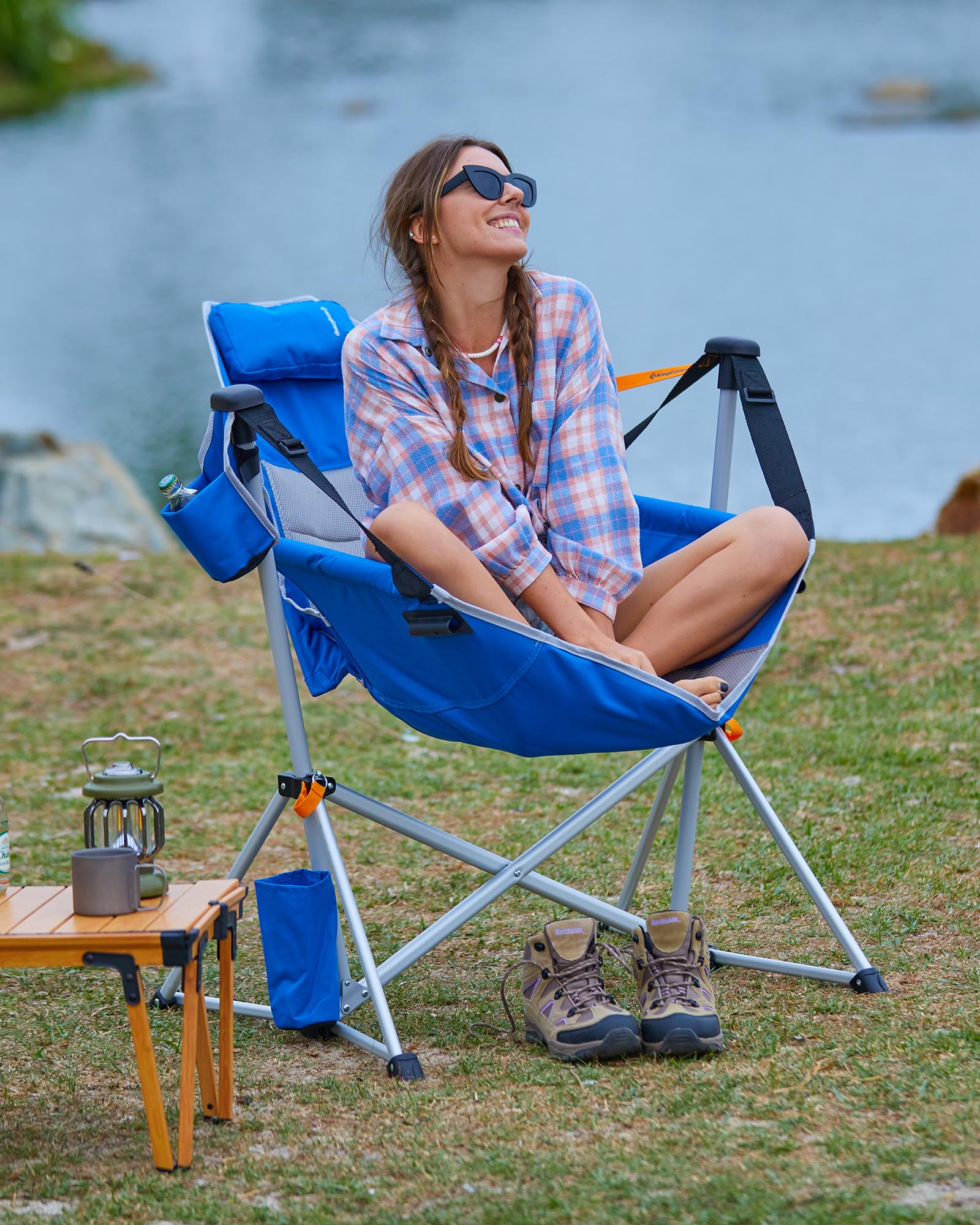 KingCamp Hammock Chair cup holder keeps drinks within reach