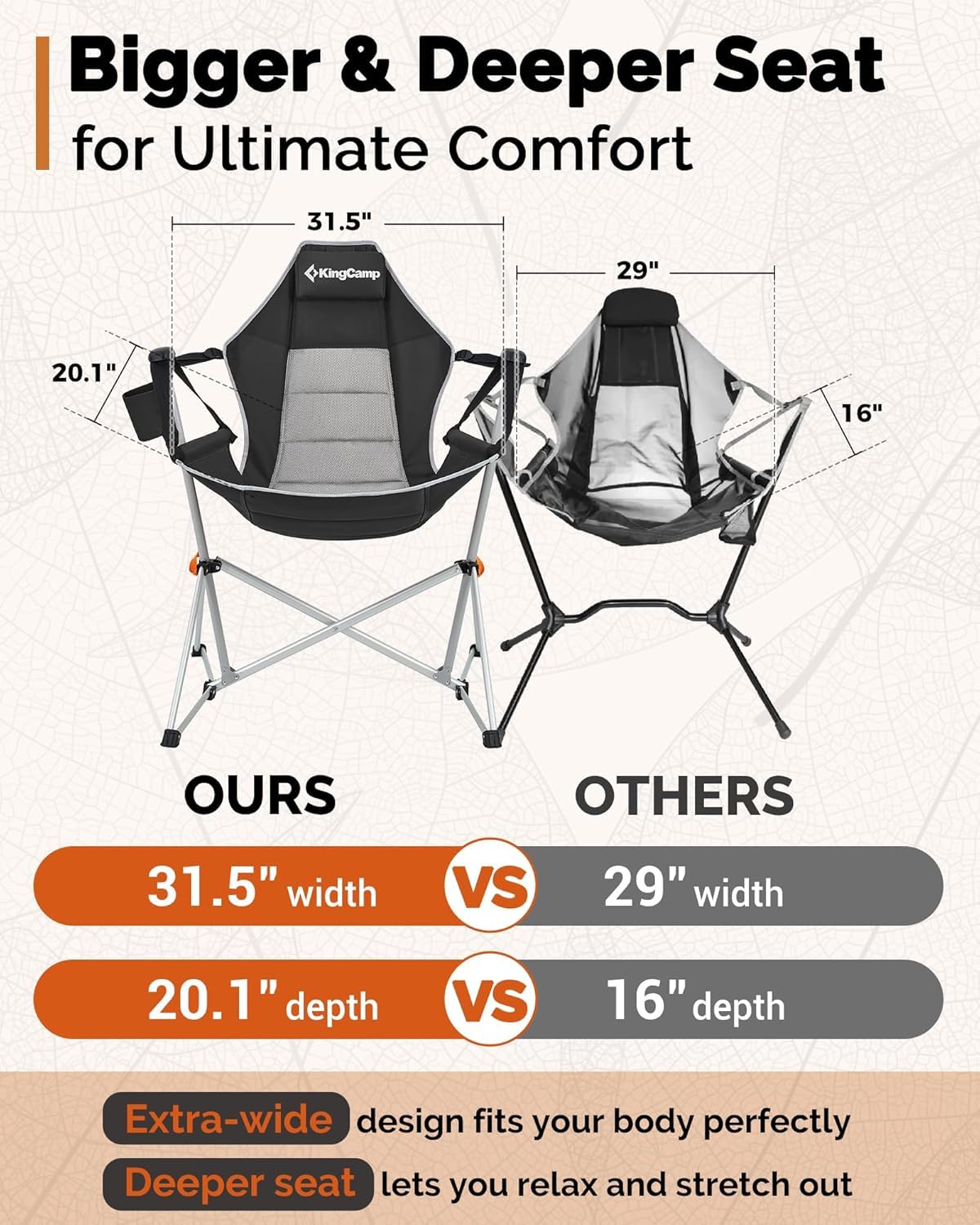 KingCamp Hammock Chair folded in bag for easy transport