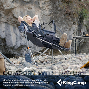 KingCamp Hammock Chair oversized seat with breathable mesh for comfort.