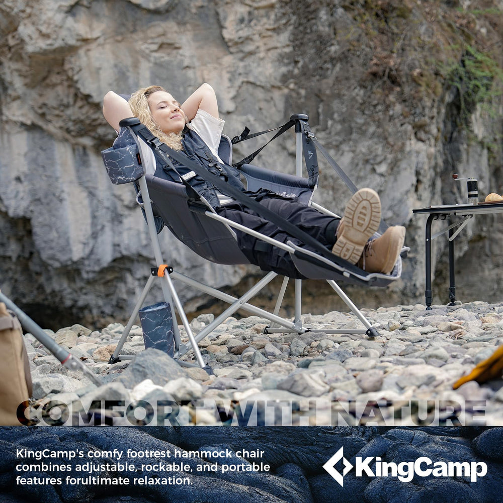 KingCamp Hammock Chair oversized seat with breathable mesh for comfort.