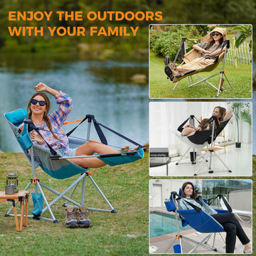 KingCamp hammock chair oversized seat provides ergonomic support for long lounging.