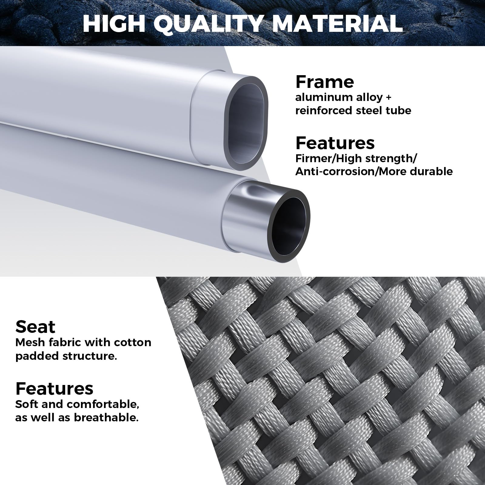 KingCamp weather-resistant fabric suited for patios, beaches, and tough outdoor use.