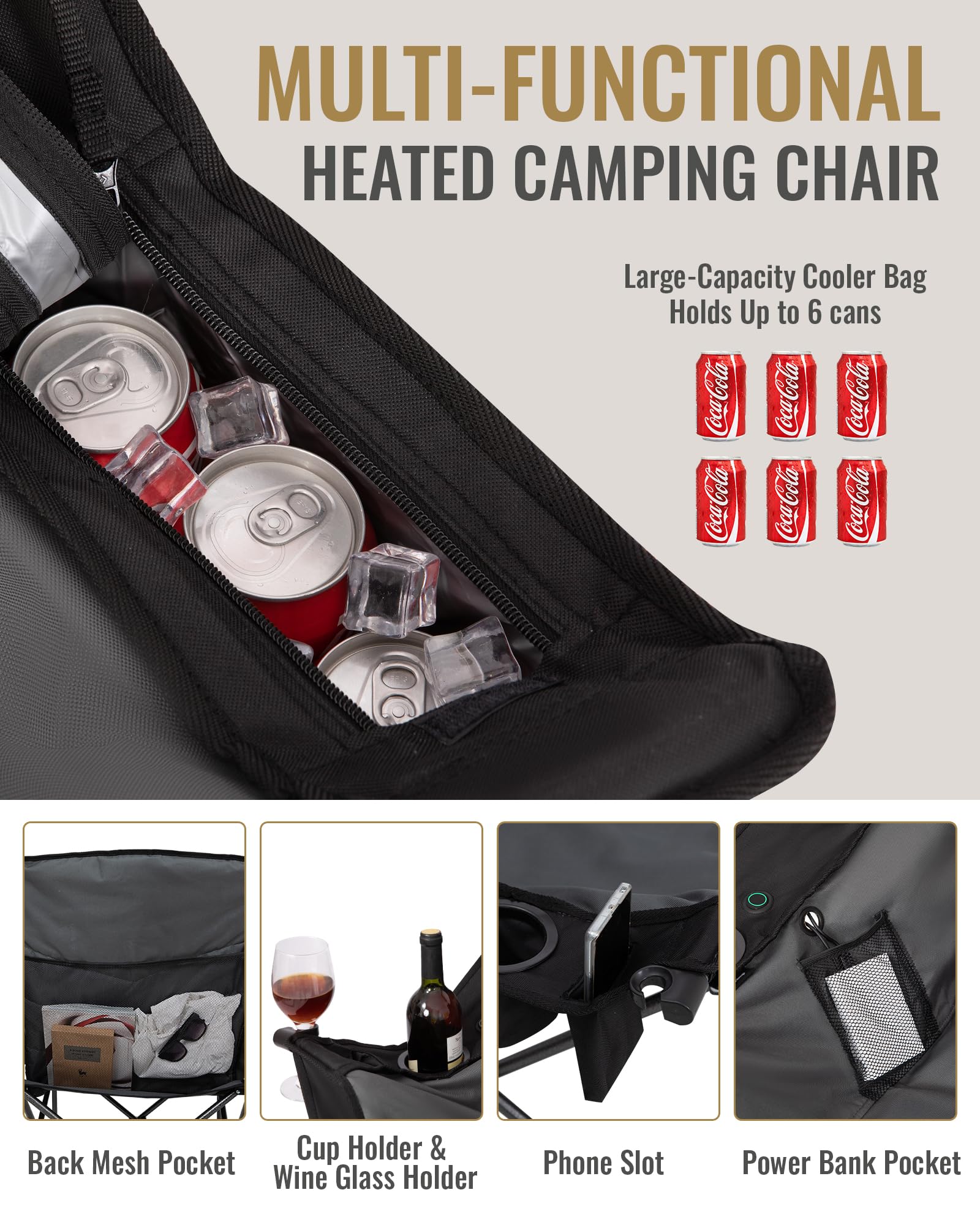 KingCamp heated couch in campground setting illustrates warmth and versatile comfort