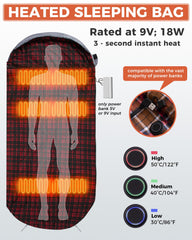 KingCamp heated sleeping bag interior with soft flannel lining for comfort