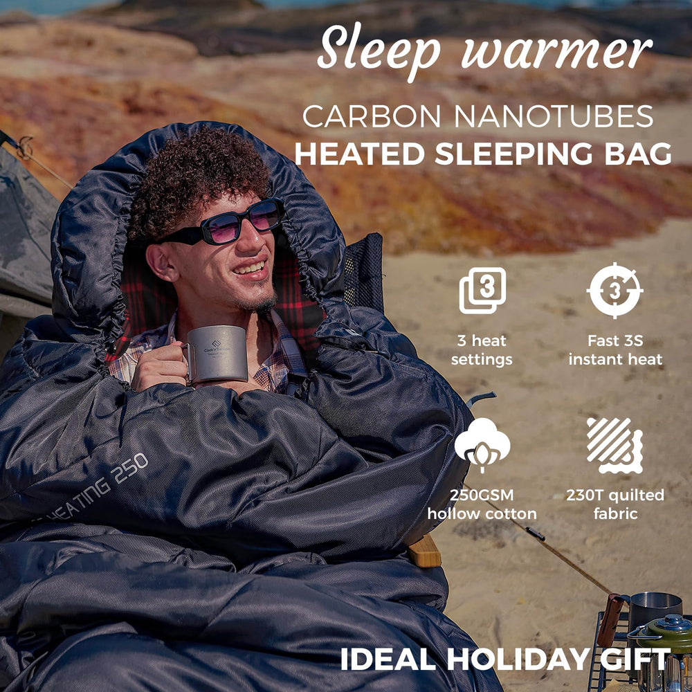 KingCamp heated sleeping bag XL size offers roomy comfort