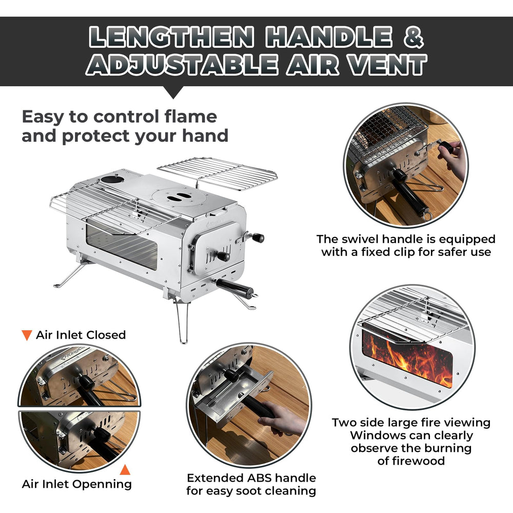 KingCamp hot tent stove chimney storage keeps pipes organized for transport.