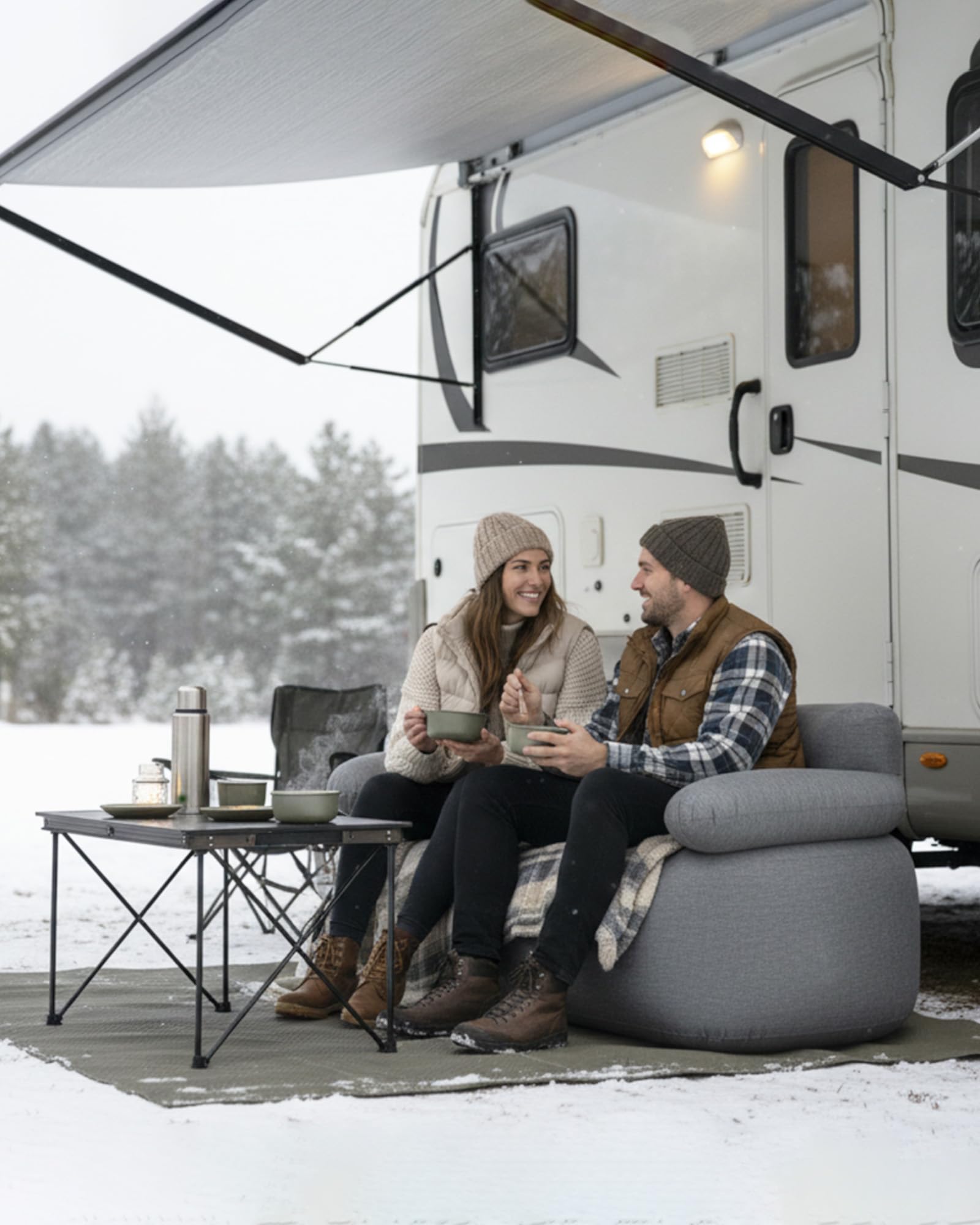 KingCamp inflatable sofa quick inflate valve enables fast setup for outdoor lounging