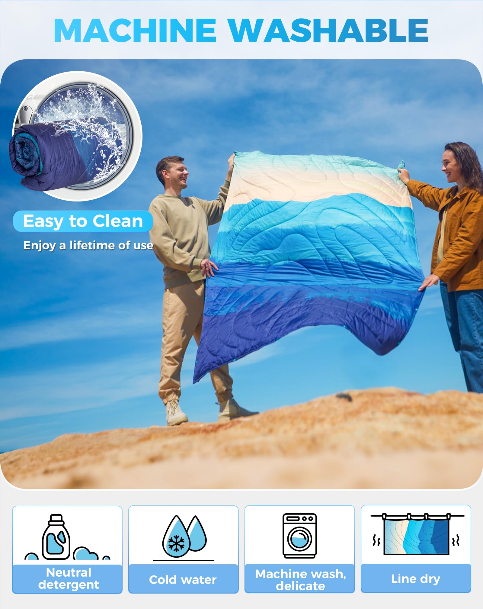 KingCamp ingCamp Ultralight Blanket Cyan/Orange color brightens outdoor moments
