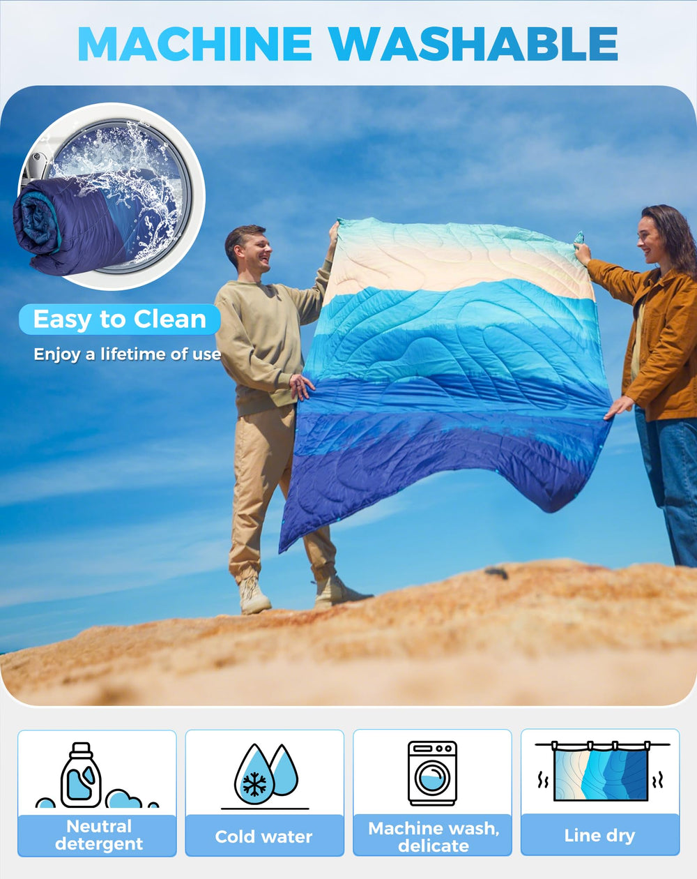 KingCamp ingCamp Ultralight Blanket Cyan/Orange color brightens outdoor moments