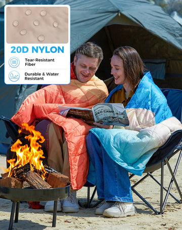 KingCamp ingCamp Ultralight Blanket wrapped around two for shared warmth