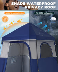 KingCamp Instant Shower Tent floor drainage and mosquito protection for cleanliness