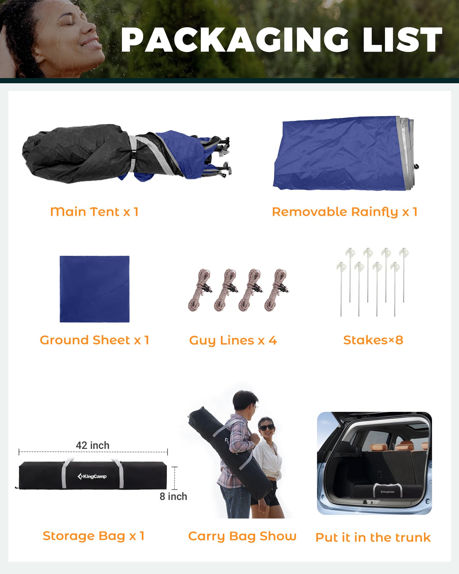 KingCamp Instant Shower Tent interior pockets keep toiletries organized