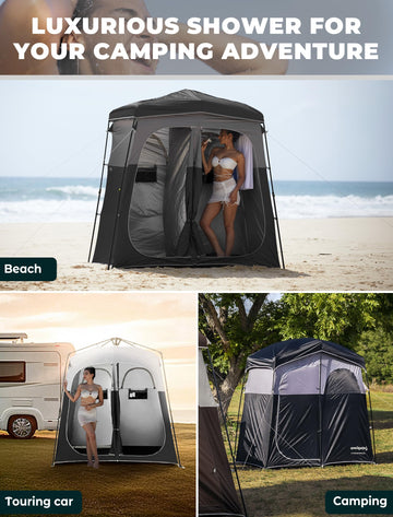 KingCamp fabric offers UPF50+ sun protection and privacy.