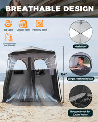 KingCamp tent with large mesh windows for ventilation and comfort.
