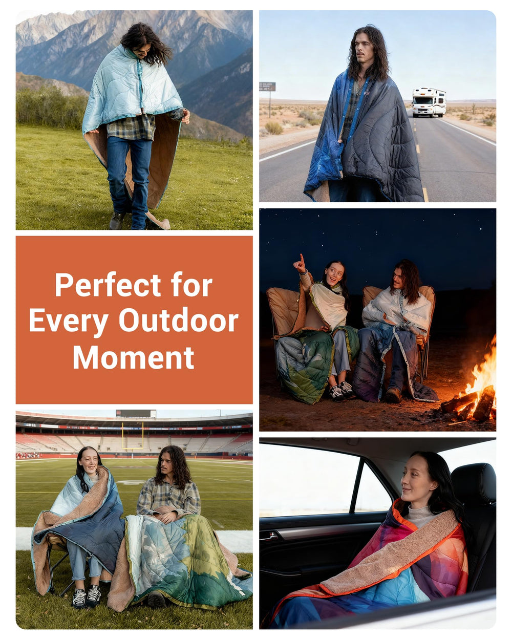 KingCamp large blanket supports two people for shared warmth.