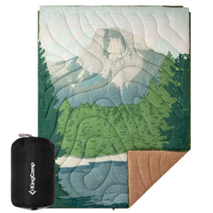 KingCamp Large Blanket with Sherpa Lining – plush inner warmth for cool outdoor nights.