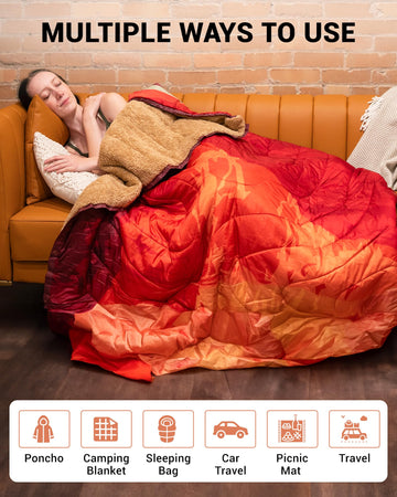 KingCamp blanket used as picnic mat for outdoor seating