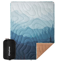 KingCamp large camping blanket sherpa folded showing compact warmth for travel
