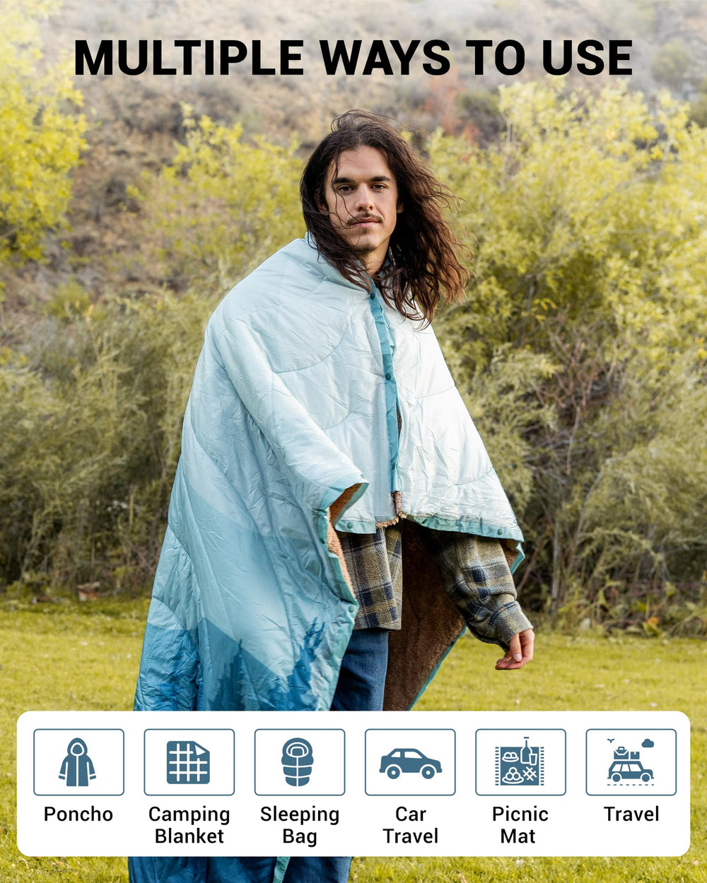 KingCamp blanket illustrating two-person use for shared warmth