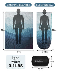 KingCamp blanket wearable-shawl in use for hands-free warmth outdoors