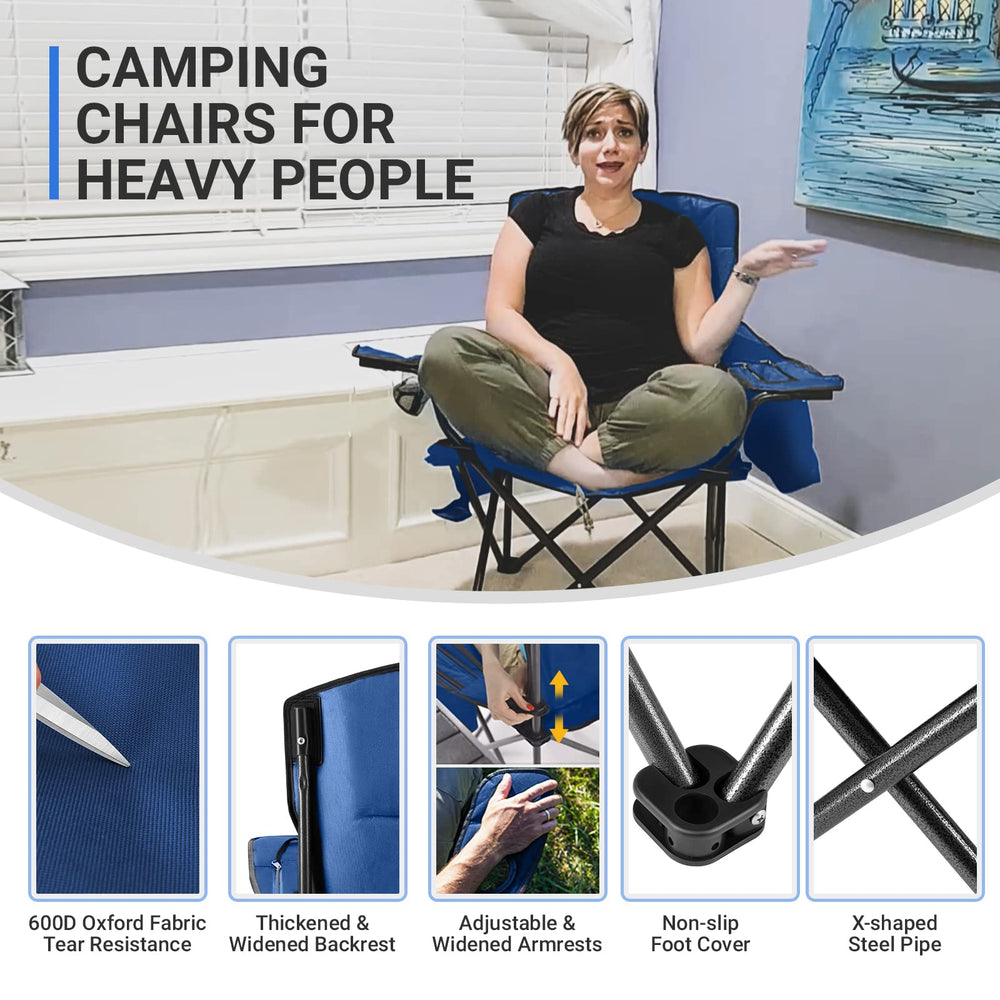 KingCamp chair features insulated cooler sleeve for beverages on the go.