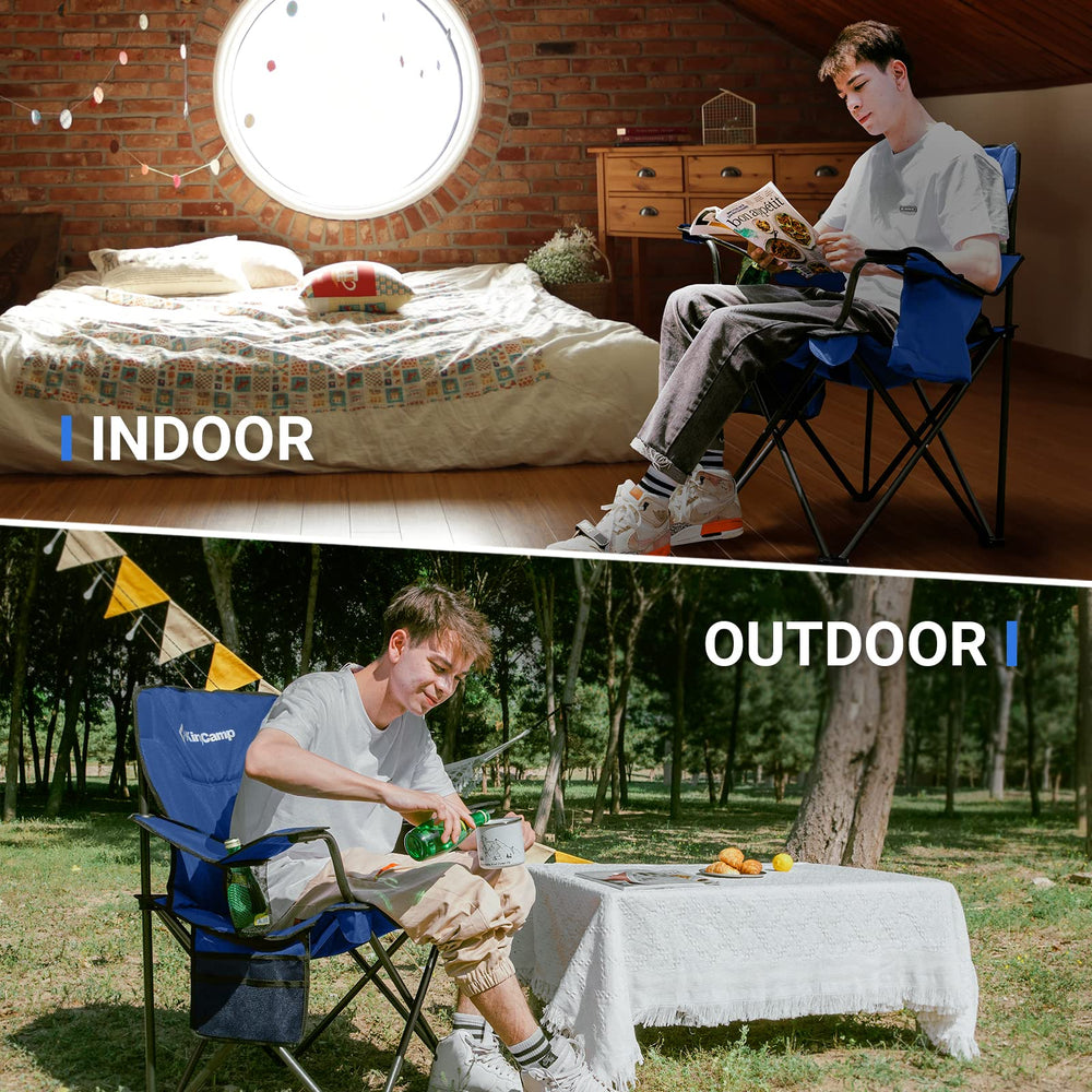 KingCamp chair includes side storage pocket for easy access to essentials.