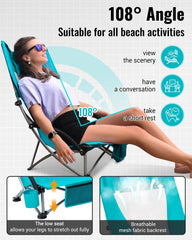 KingCamp Low Beach Chair 300lbs capacity highlights sturdy, long-lasting outdoor seating.