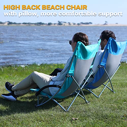 KingCamp Low Beach Chair anti-slip feet ensure stable seating.