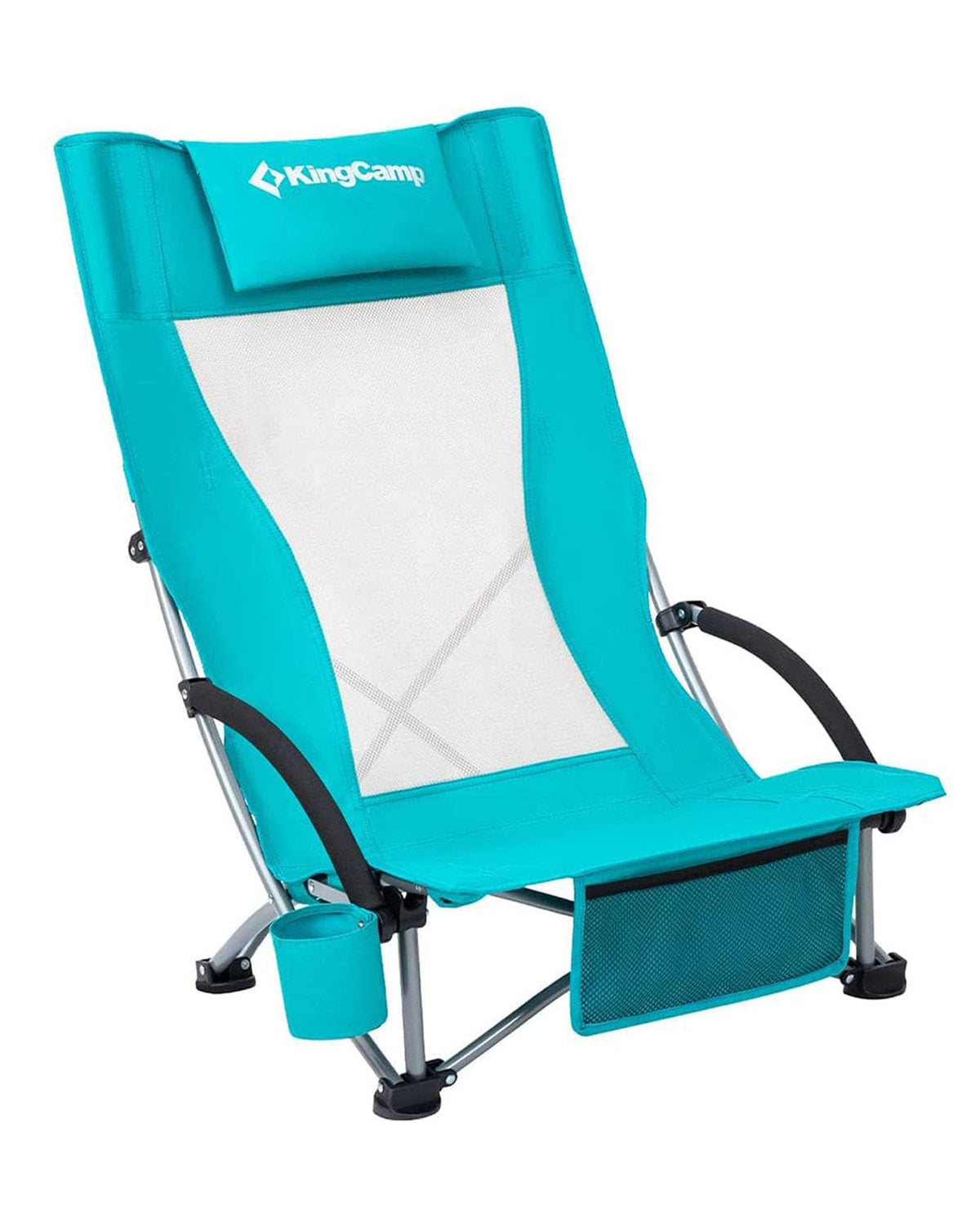 KingCamp Low Beach Chair setup shows portable beach seating for easy transport.