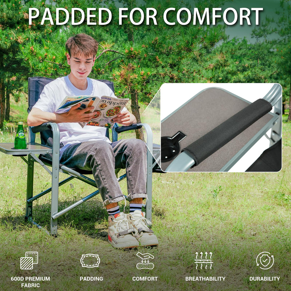 KingCamp chair with molded rubber feet for stability
