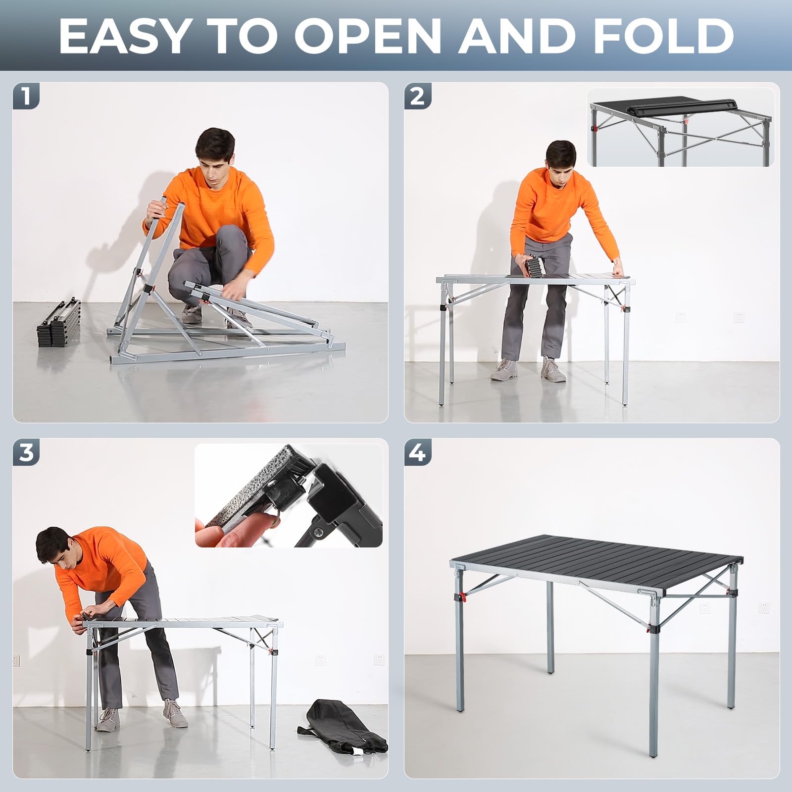KingCamp multi-use table for picnic, beach, or camping kitchen tasks.