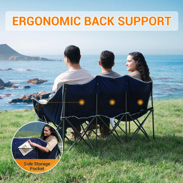 KingCamp outdoor backyard scene: versatile seating for lawns, festivals, and gatherings.