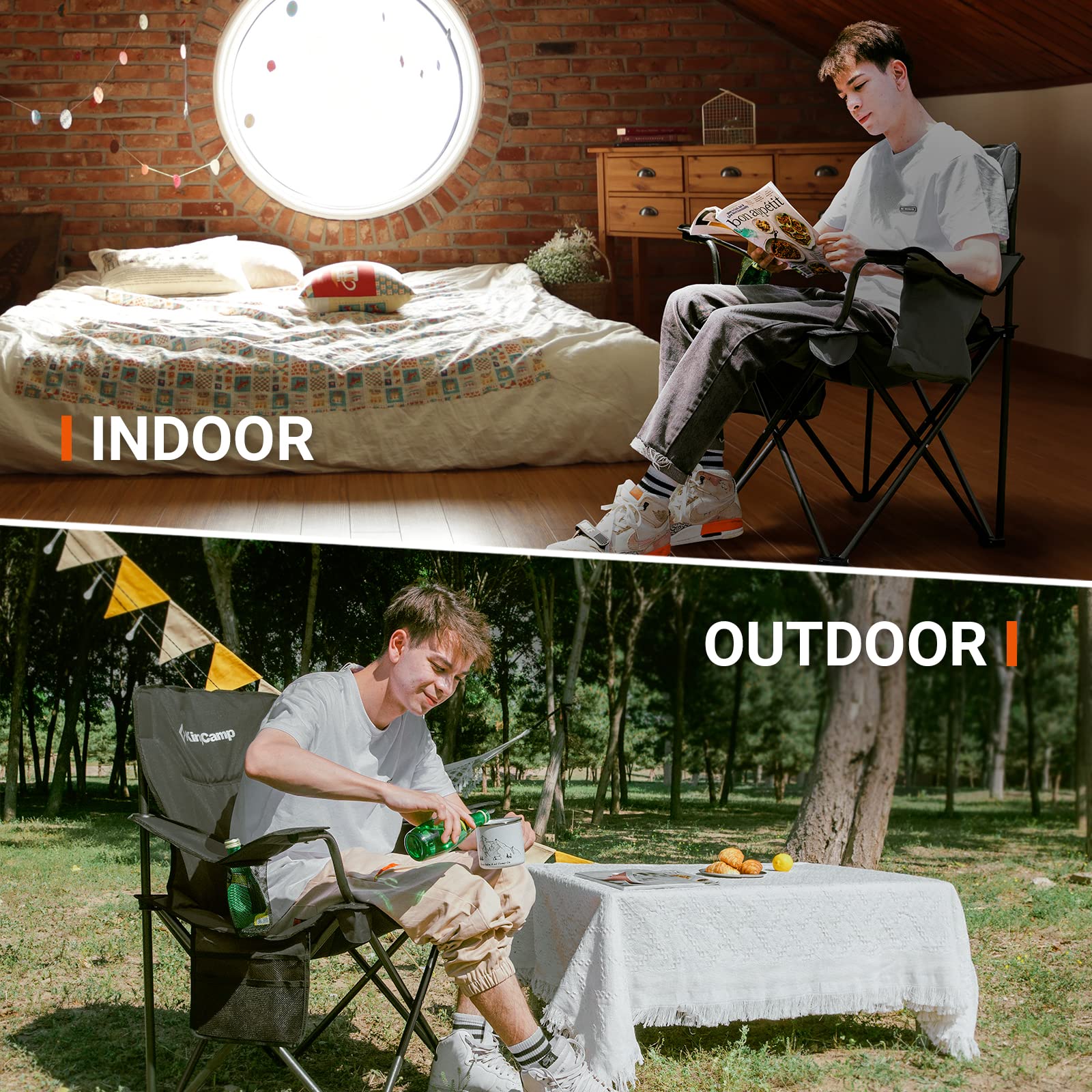 KingCamp outdoor lounge chair in use on beach or patio setting.