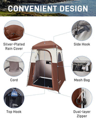 KingCamp oversize privacy shower tent quick setup demonstrates fast assembly for camping trips
