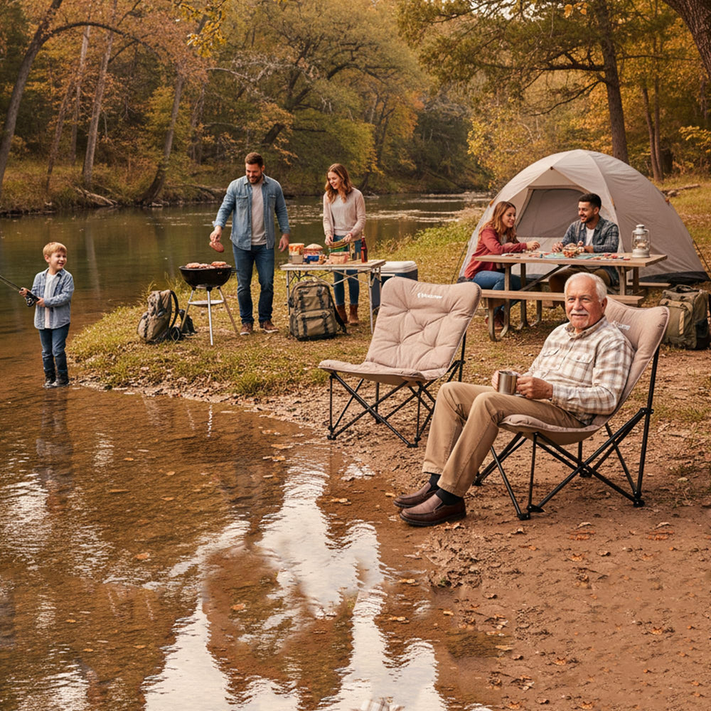 KingCamp oversized butterfly chair with cloud padding for all-day comfort.
