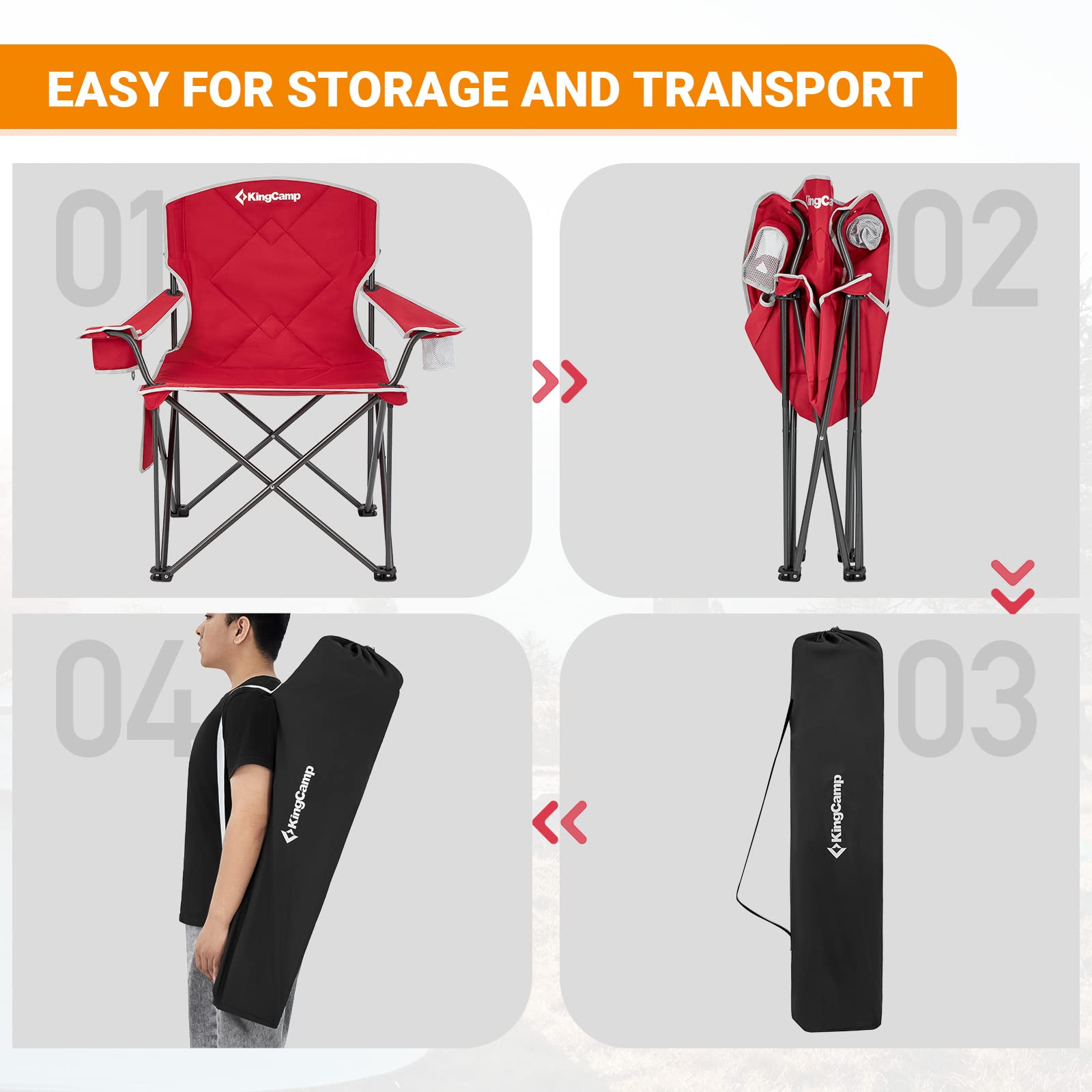 KingCamp oversized-chair-600d-fabric enhances durability.