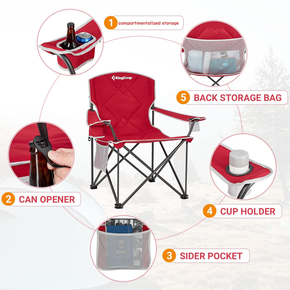 KingCamp oversized-chair-back-pocket keeps essentials within reach.
