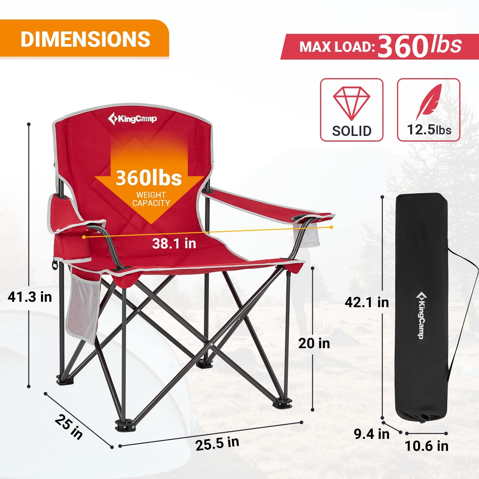 KingCamp oversized-chair-cup-holders convenient for drinks on the go.