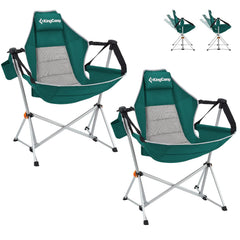 KingCamp oversized hammock chair green front view for backyard relaxation