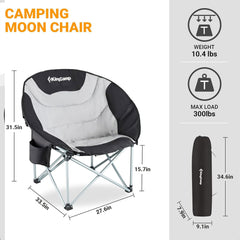 KingCamp oversized chair with carry bag for effortless transport.