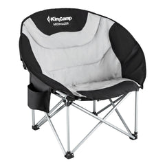 KingCamp moon chair folded compactly for easy storage.