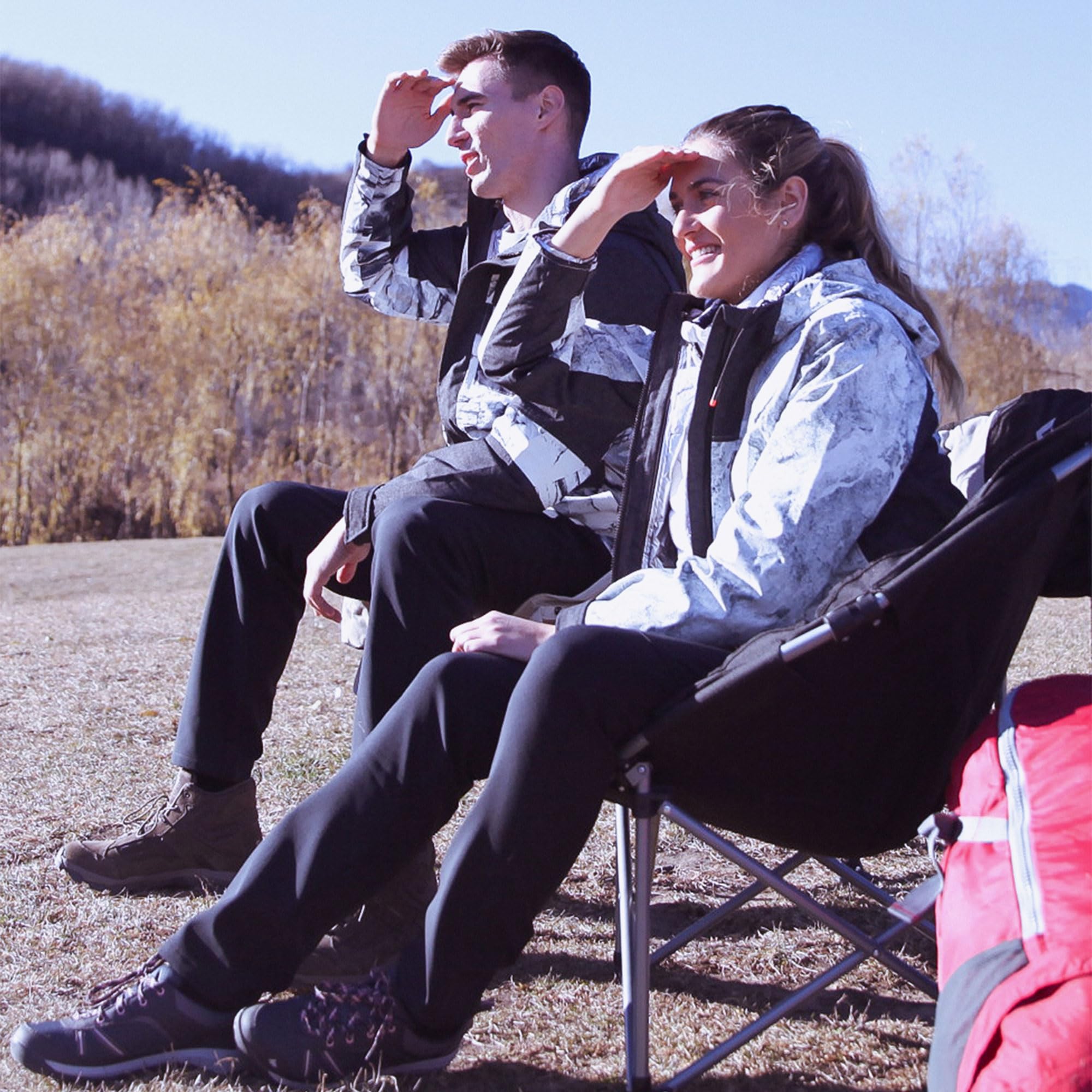 KingCamp moon chair with storage pouch keeps small items within reach.