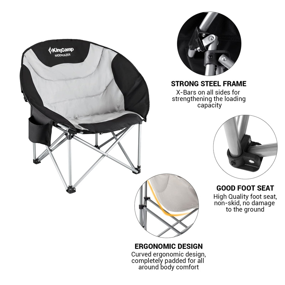 KingCamp chair with wide seat for comfortable lounging.
