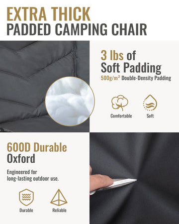 KingCamp folding chair compact 7x7x41 inches with carry bag