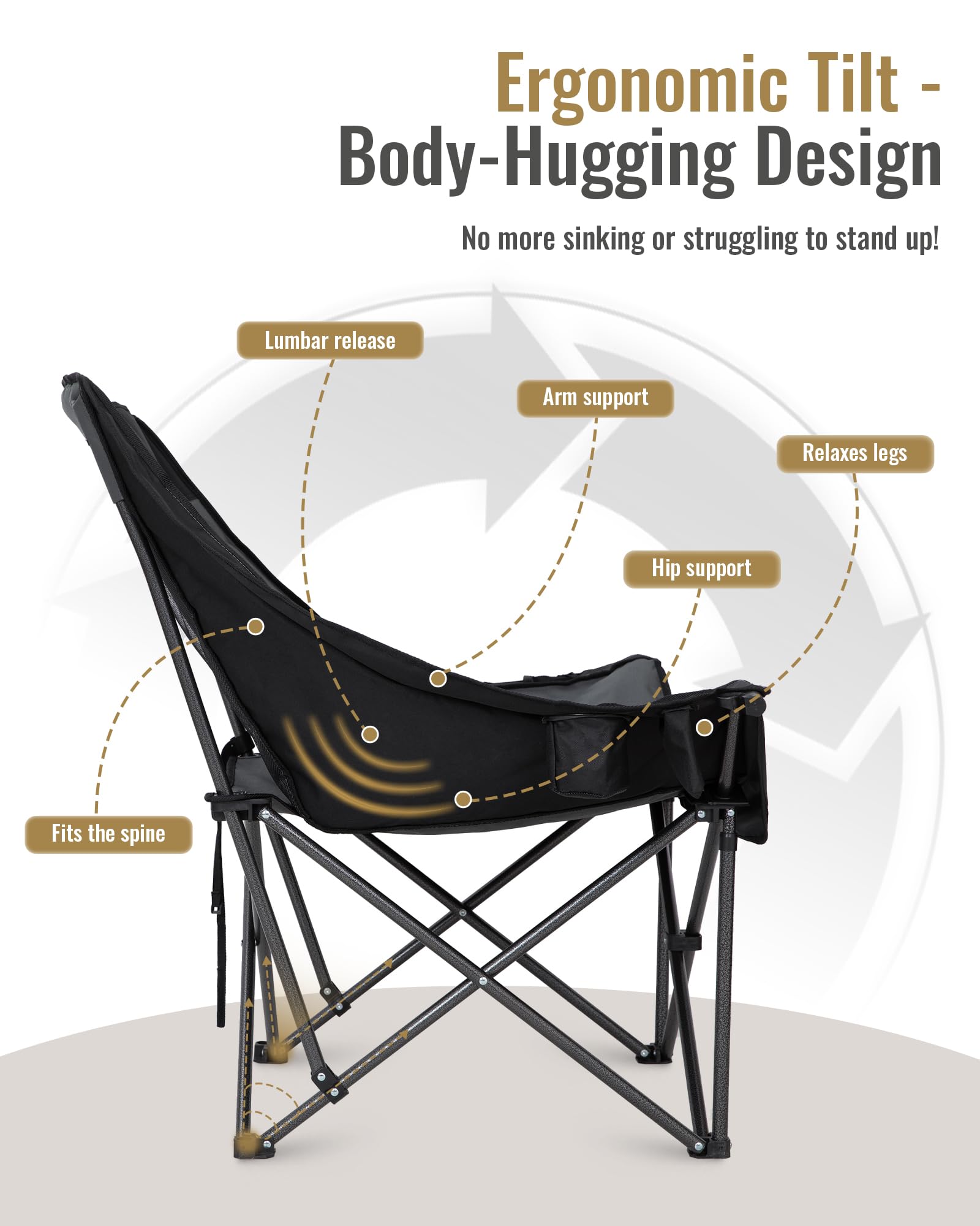 KingCamp heavy-duty frame with cross-joint construction supports up to 500 lbs