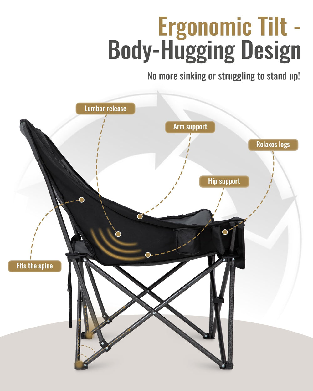 KingCamp heavy-duty frame with cross-joint construction supports up to 500 lbs