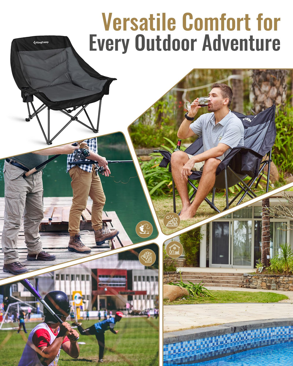 KingCamp chair in outdoor campsite rugged yet comfortable