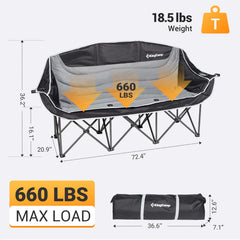 KingCamp padded seat detail: full double-layer padding enhances all-day comfort.