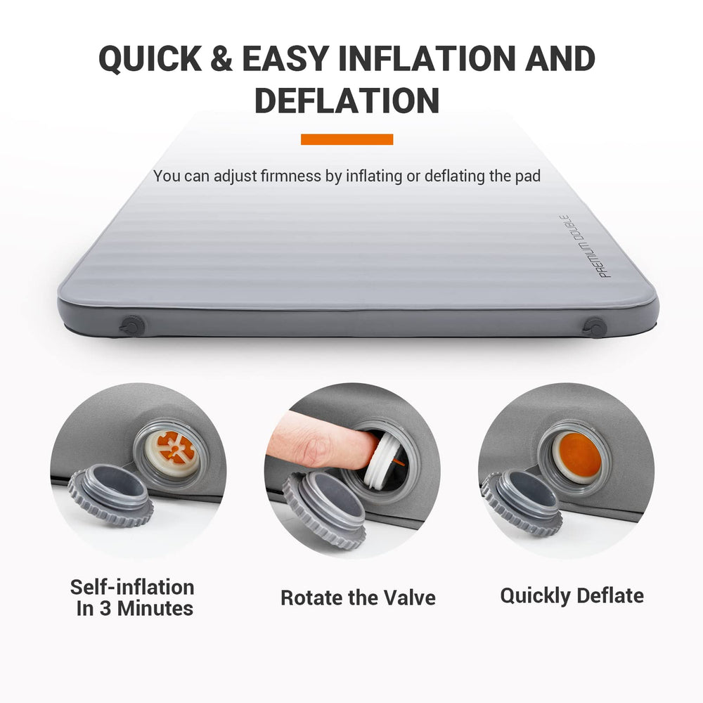 KingCamp double pad with leakage check boosts confidence for outdoor stays.