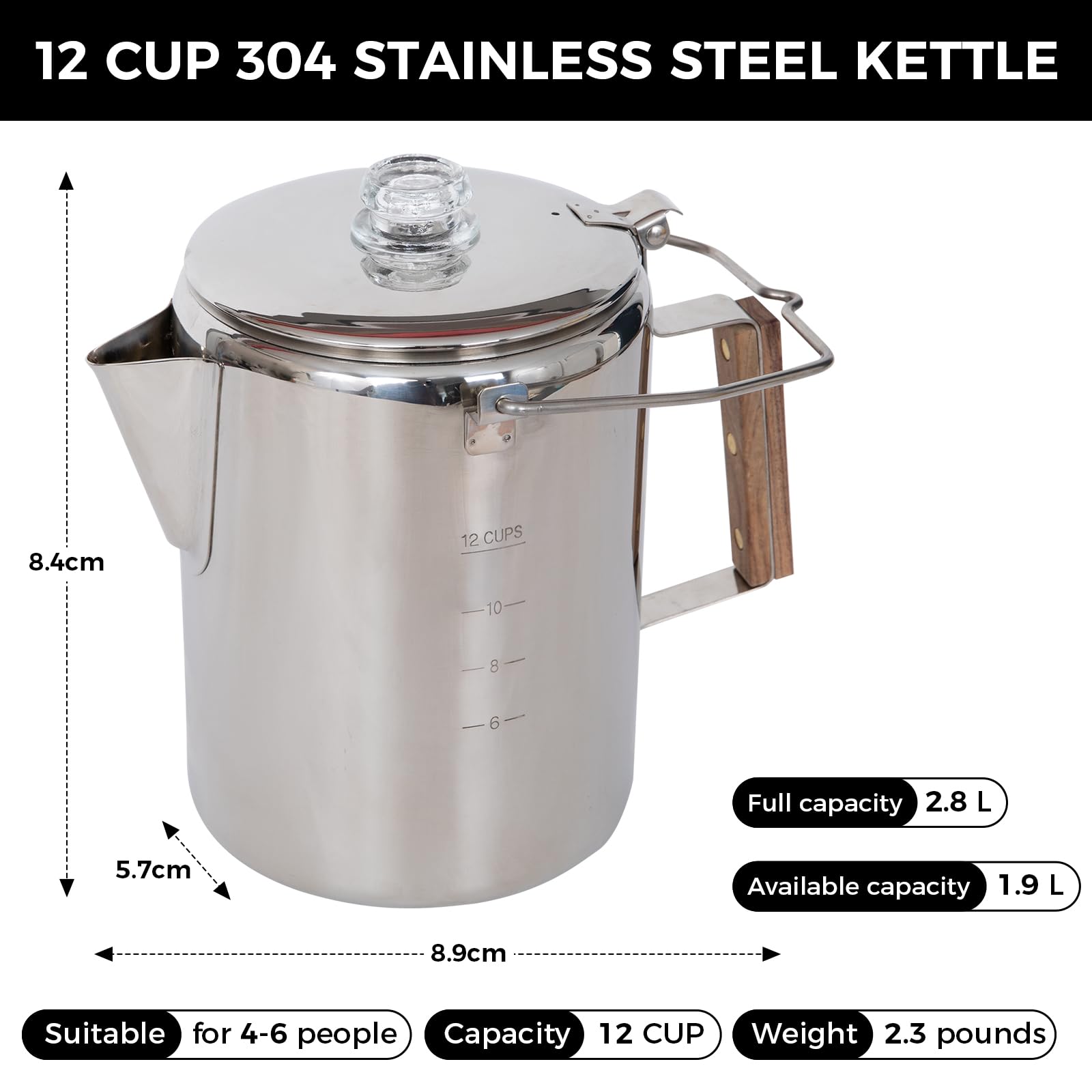KingCamp percolator coffee pot hung over a campfire with hook